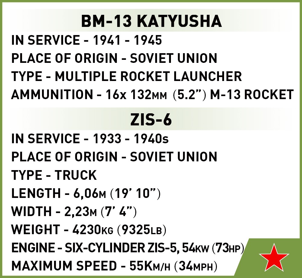 Konstruktorius cobi klocki bm-13 katyusha, 440 d.