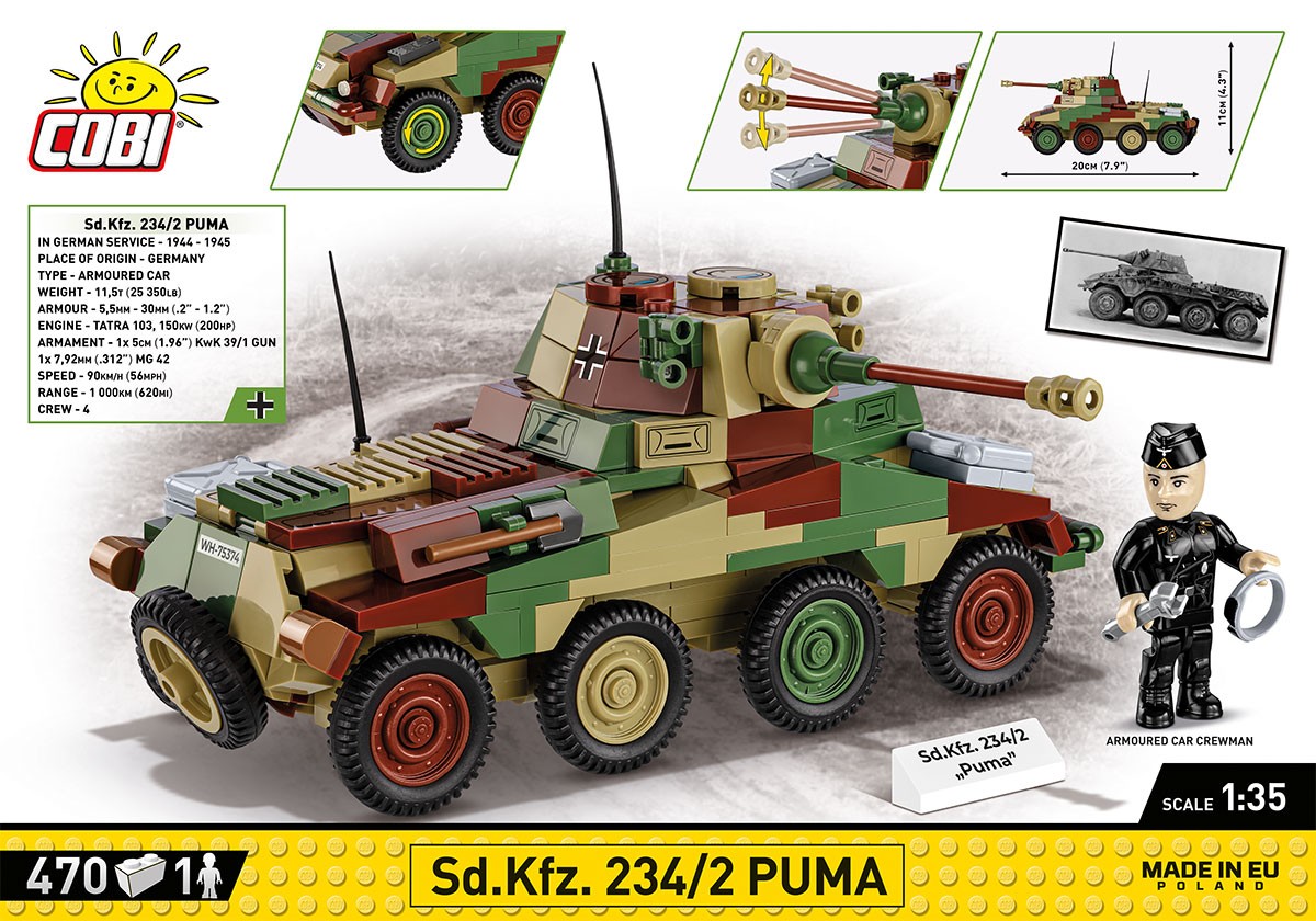 Cobi - konstruktorius sd.kfz. 234/2 puma, 1/35, 2287