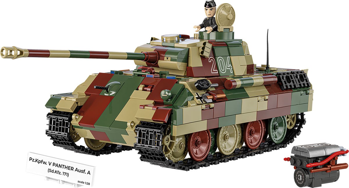 Pz.kpfw. v panther ausf. a modelis iš 1152 detalių