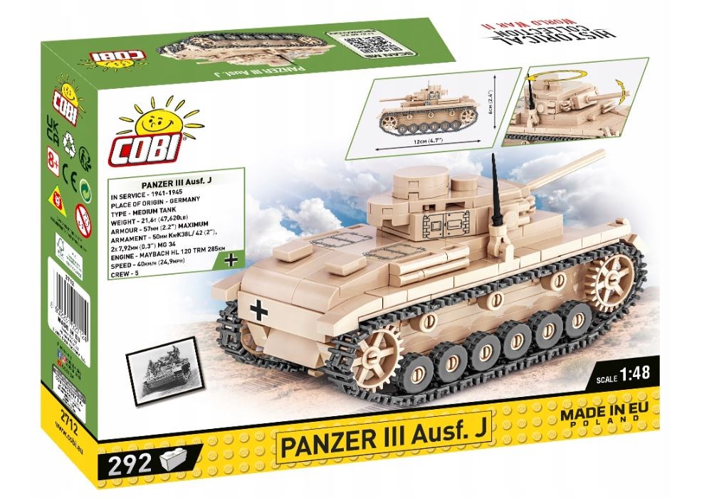 Cobi - konstruktorius panzer iii ausf. j, 1/48, 2712