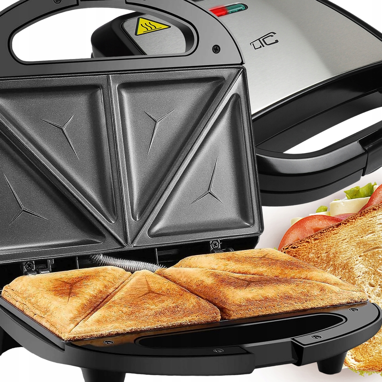 Sumuštinių keptuvė toaster, grill, sandwich maker 750w ok2 ltc