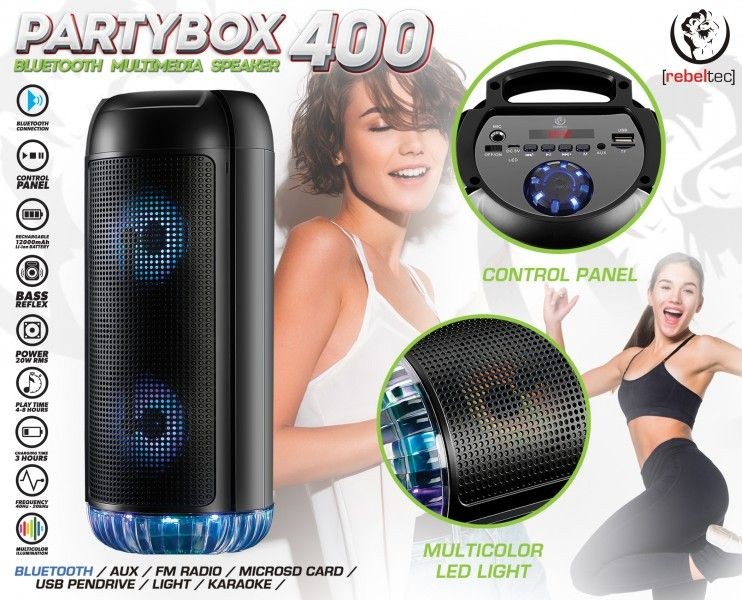 Nešiojamas garsiakalbis rebeltec party box 400