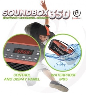 Nešiojamas garsiakalbis rebeltec soundbox 350, juoda/raudona