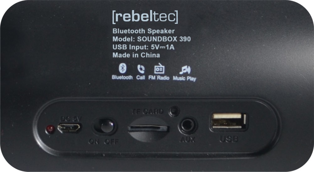 Nešiojamas garsiakalbis rebeltec soundbox 390, juoda