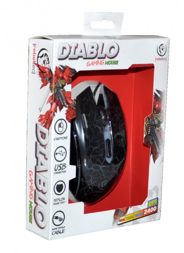 Žaidimų pelė rebeltec diablo, juoda