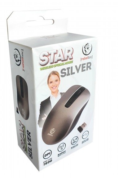 Belaidė pelė rebeltec star, pilka