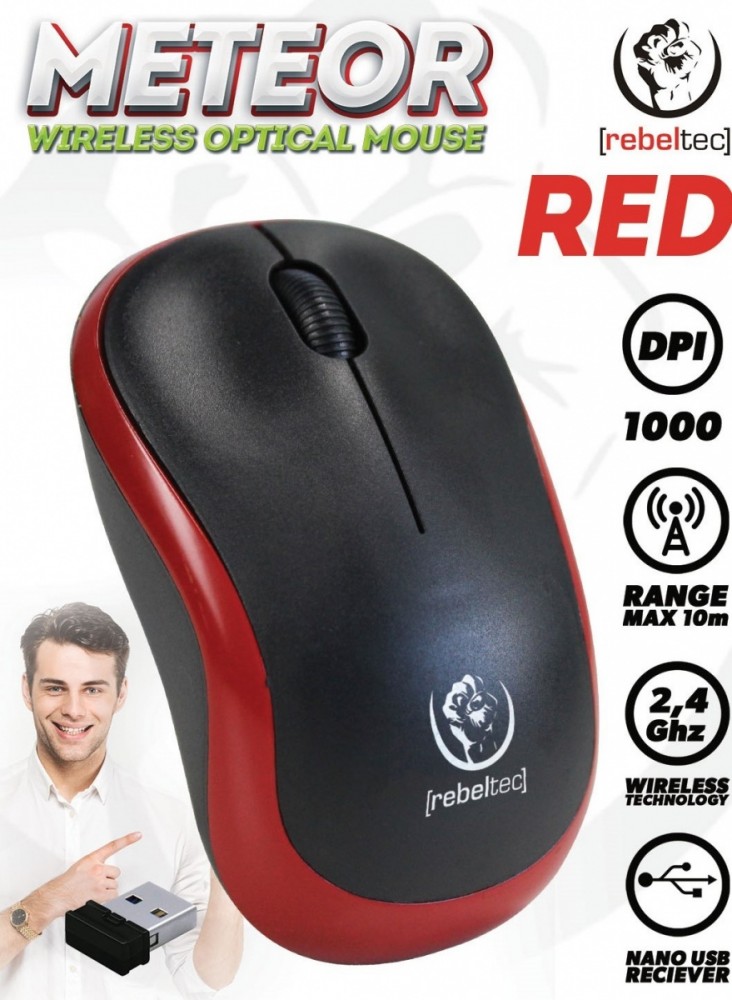 Belaidė pelė rebeltec rblmys00049, juoda
