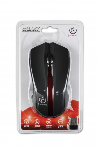 Belaidė pelė rebeltec rblbys00035, raudona/juoda