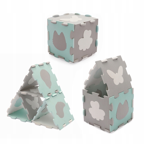 Dėlionė-kilimėlis Kinderkraft Luno 3D, 30 dalių, žalias