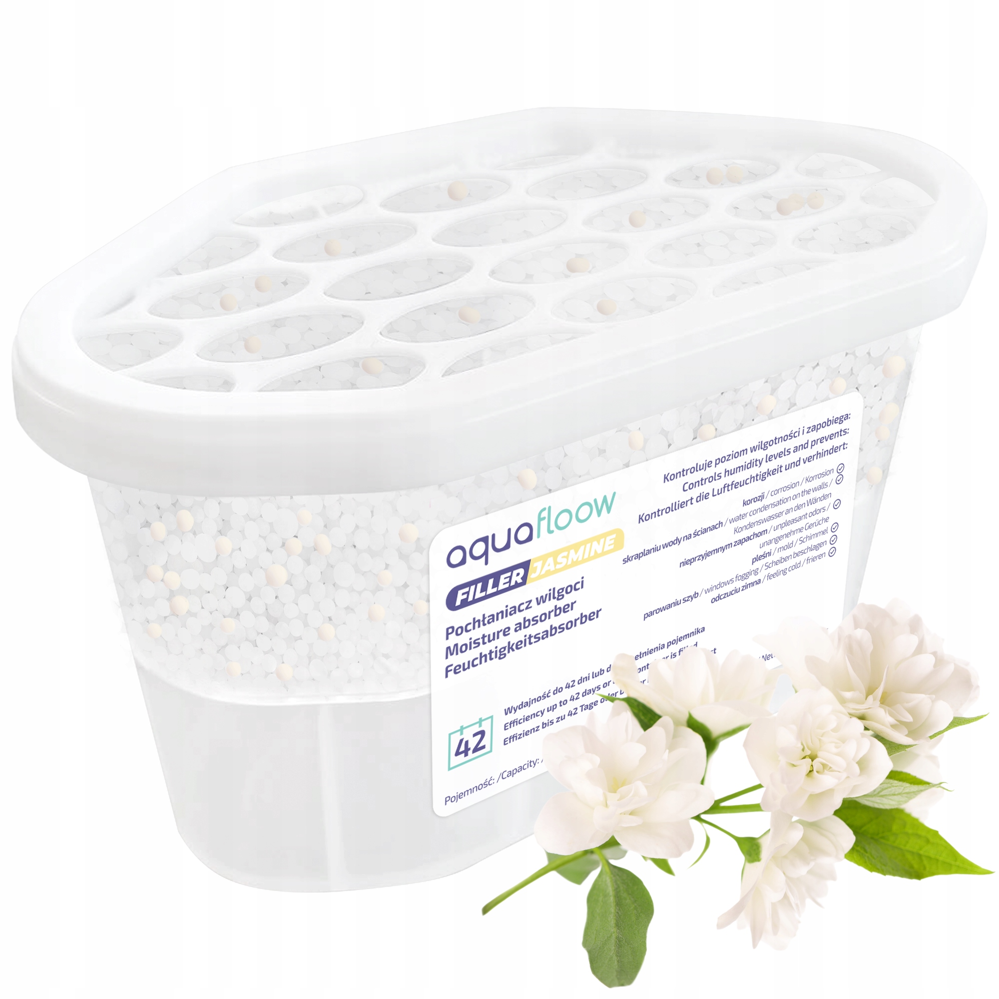 AquaFloow Refiller drėgmės sugėriklis 400 ml - jazminų kvapo