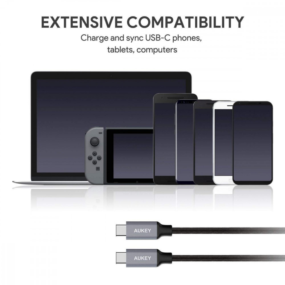 Maitinimo laidas aukey cb-cd6, usb-c, 2 m