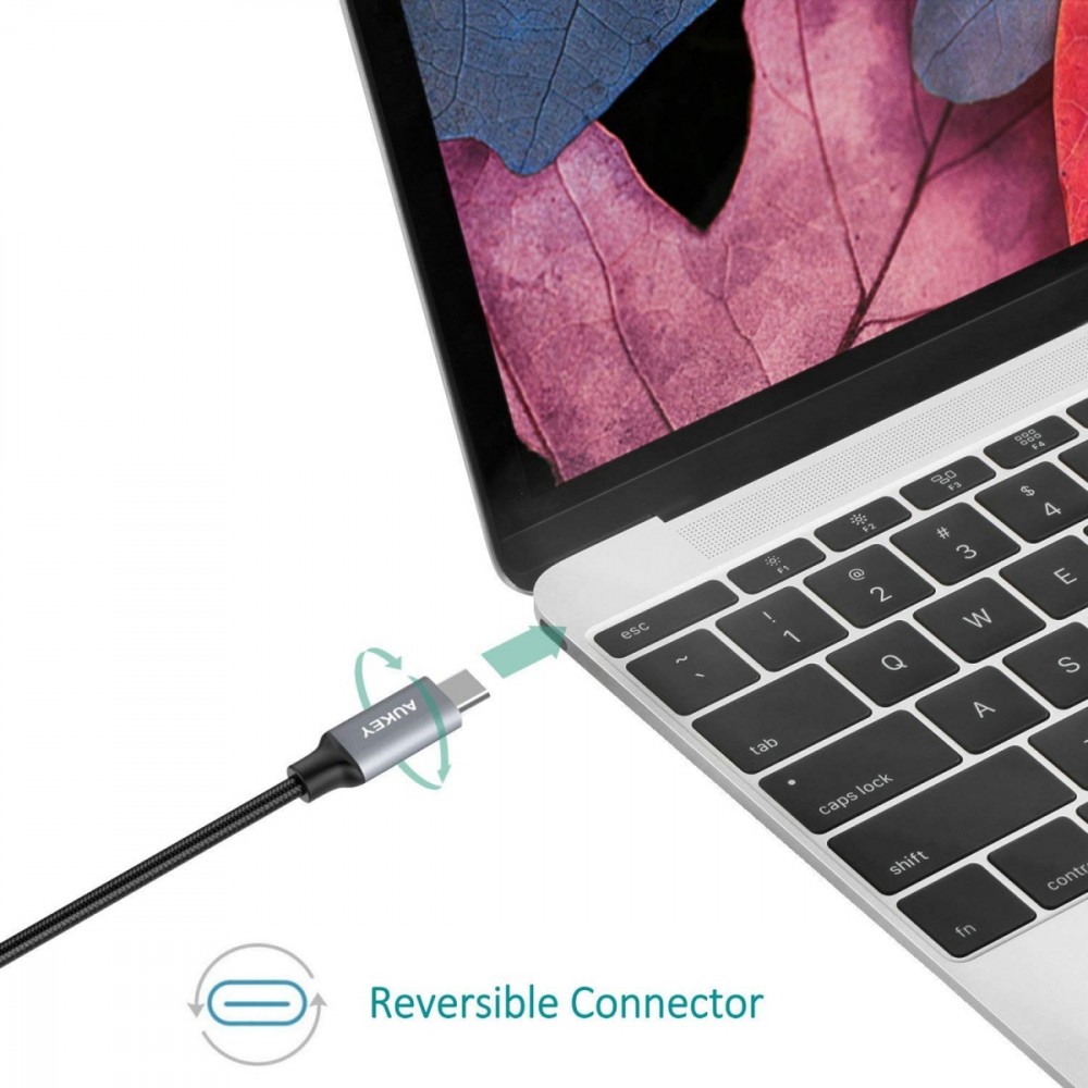 Maitinimo laidas aukey cb-cd6, usb-c, 2 m