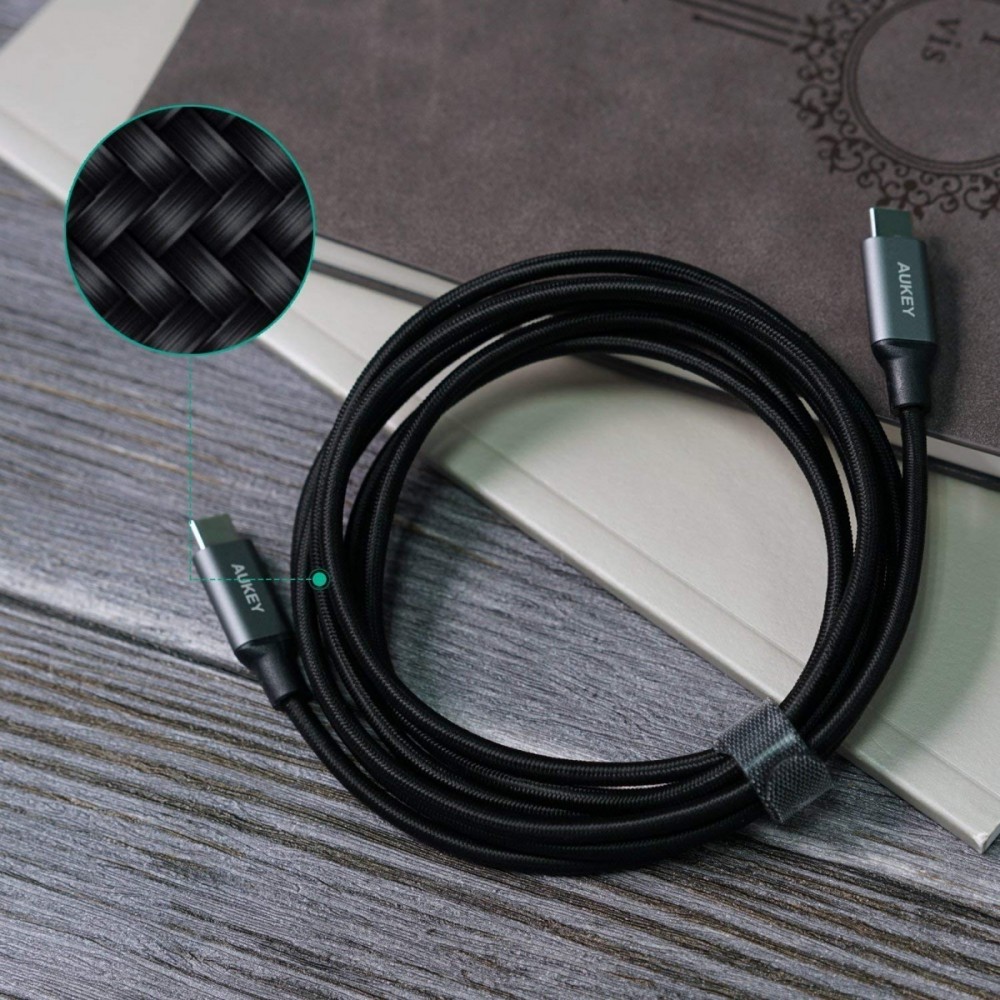 Maitinimo laidas aukey cb-cd6, usb-c, 2 m