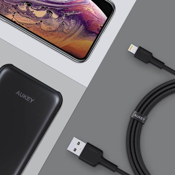 Maitinimo laidas aukey cb-al05, lightning/usb-a, 2 m