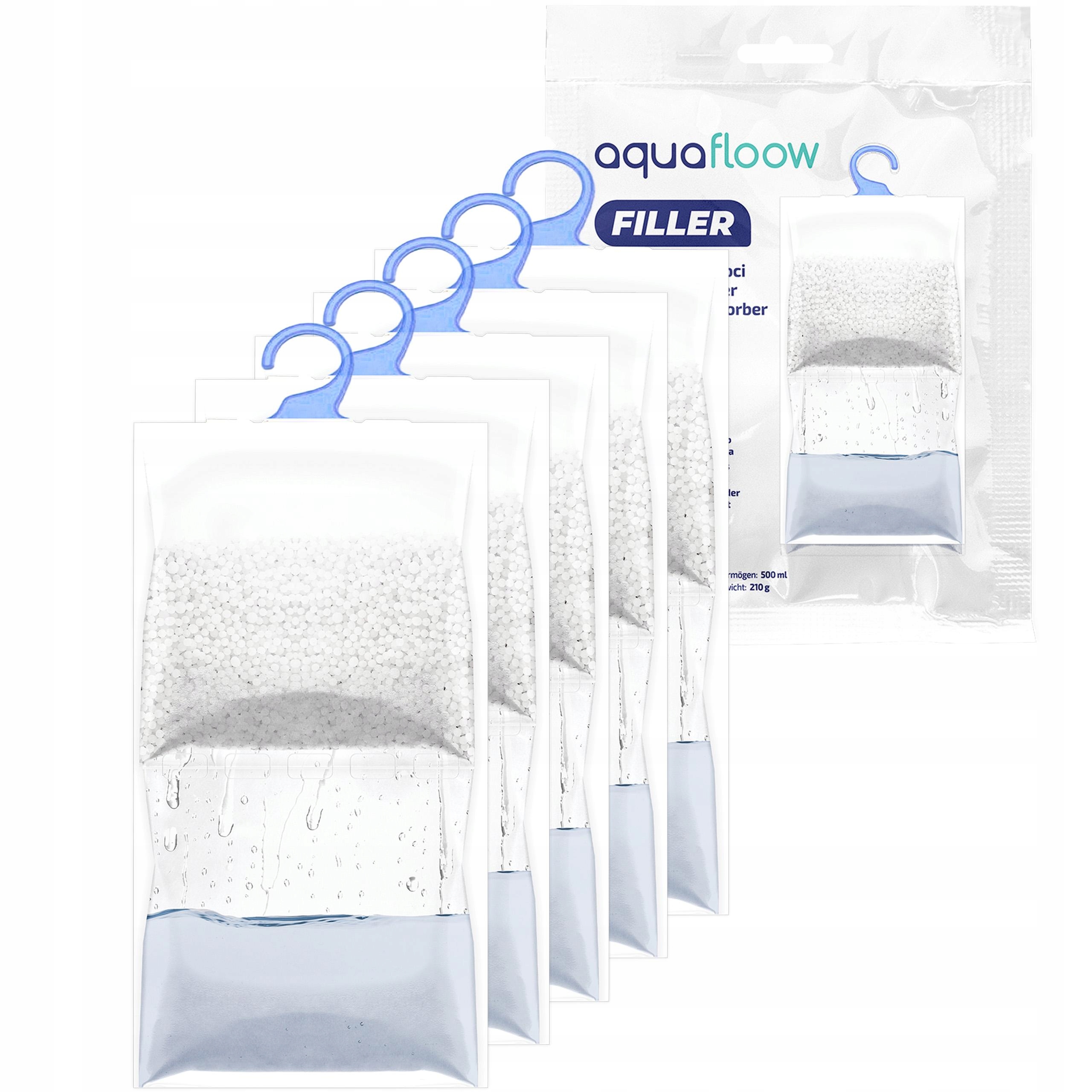 5x AquaFloow Refiller drėgmės sugėriklis 500 ml su pakabuku - bekvapis