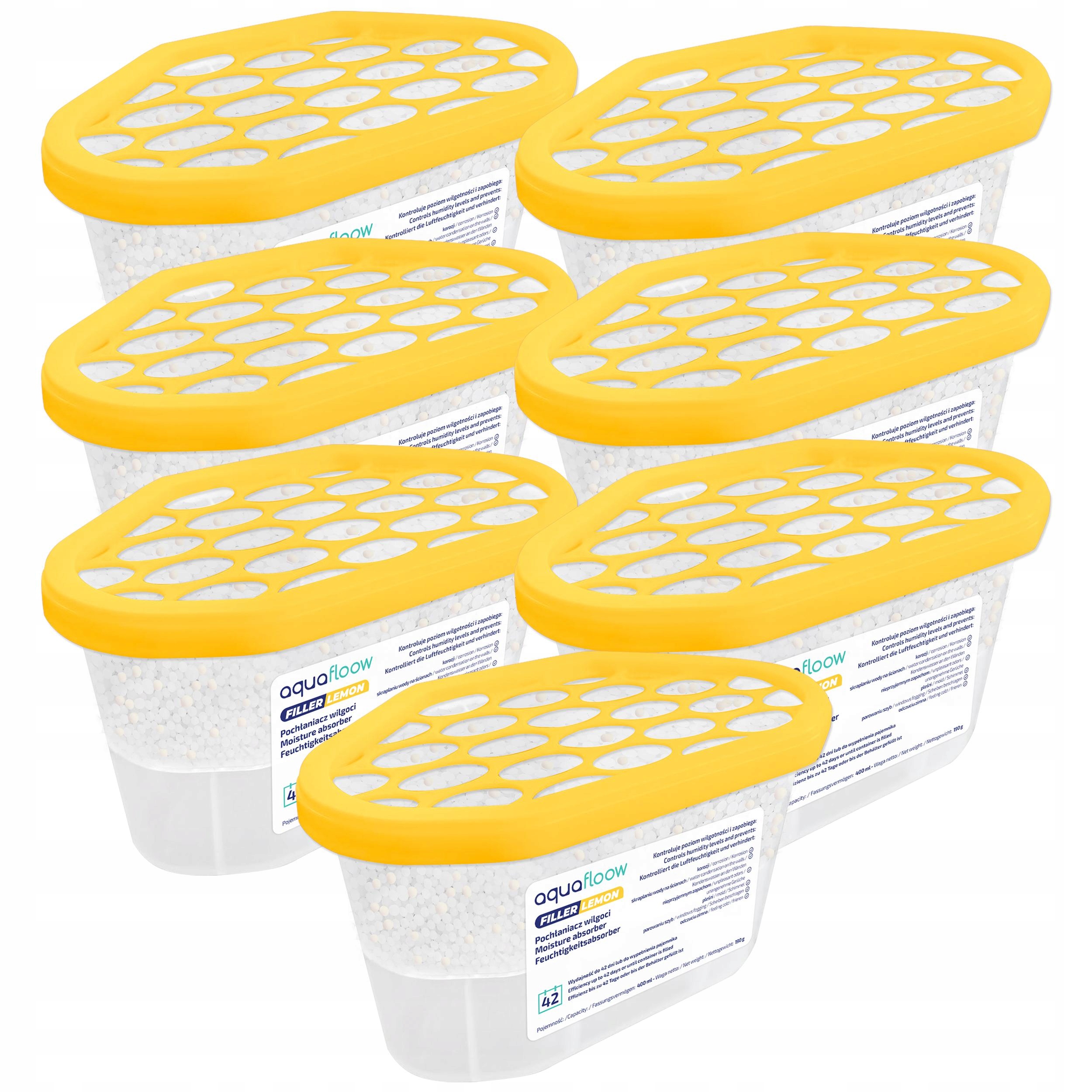 7x AquaFlow Refiller drėgmės sugėriklis 400 ml - citrinos kvapo