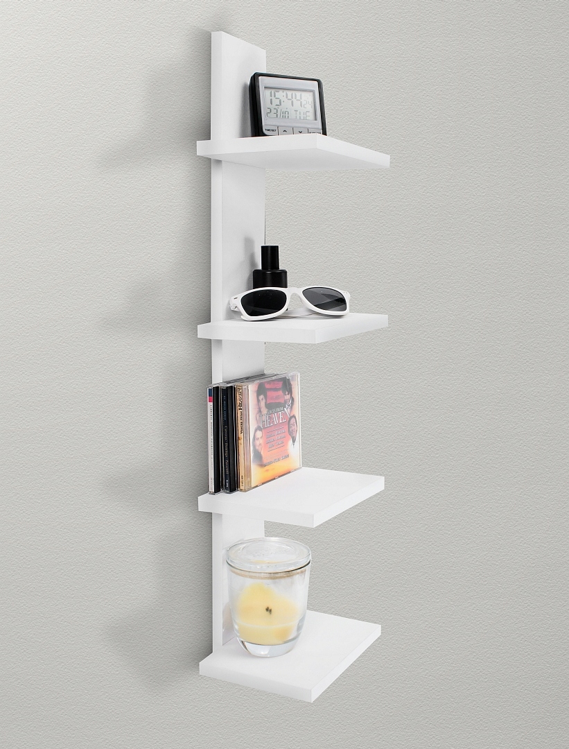 Sieninis pakabinamas bukletų skydelis baltas mdf daugiafunkcinis 20x16x76 cm