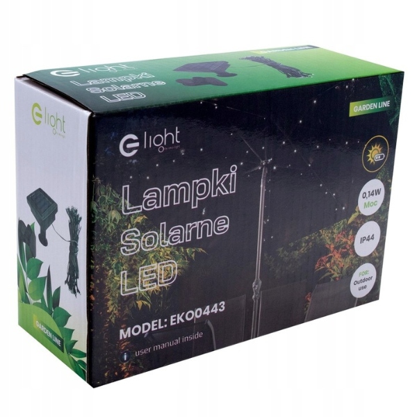 Eko-light lauko šviestuvas su saulės baterija kabinamas po sodo skėčiu