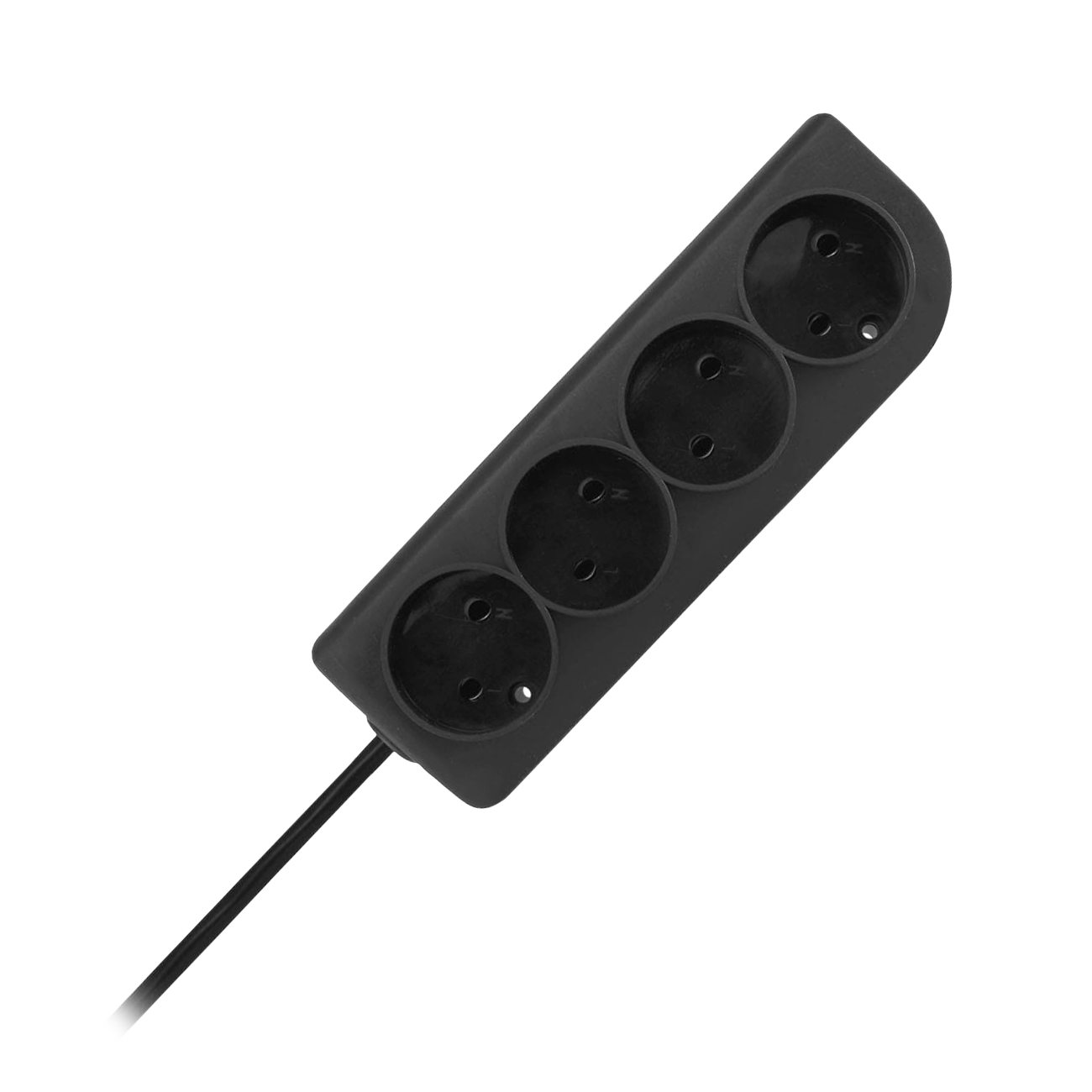Neįžemintas prailgintuvas 2x1mm 4 lizdai 5m juodas psn-45-2