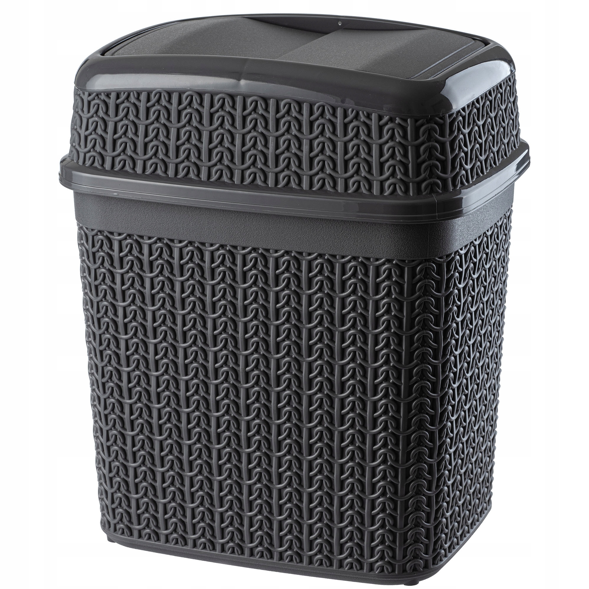 Atlenkiama šiukšliadėžė, 5L, juoda