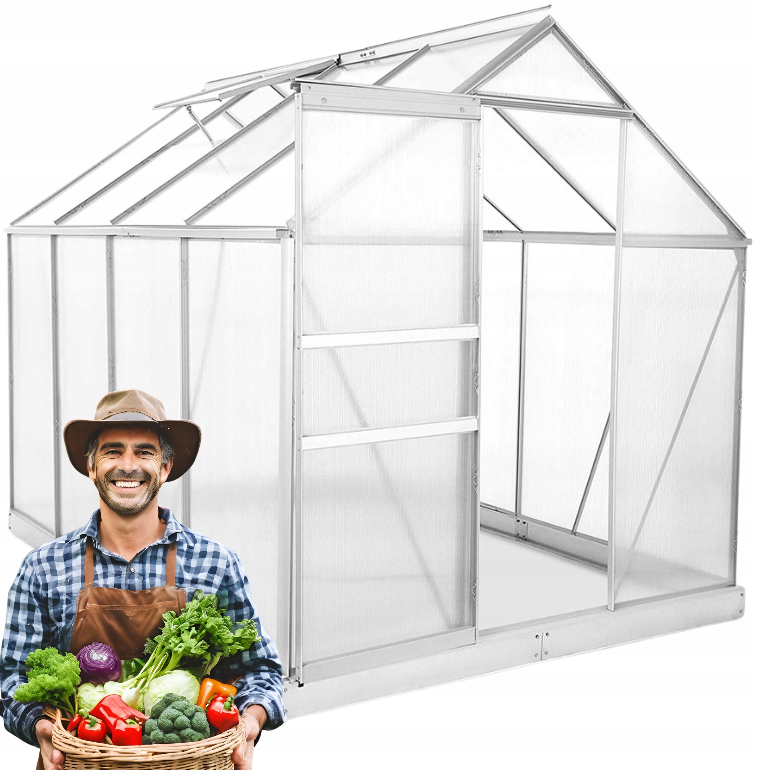 Polikarbonato sodo šiltnamis Funfit Garden, 250x190x195 cm
