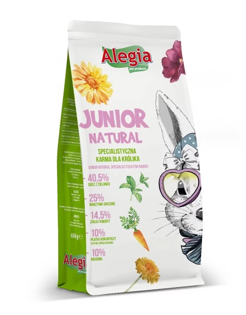 Maistas Triušiams Alegia Junior Natural, 650 G