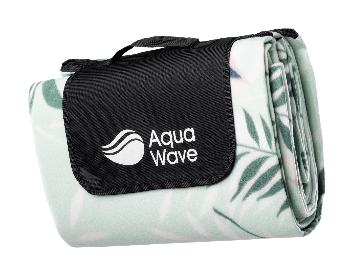 AquaWave Kelioninis pledas SALVA 200x200 cm, sulankstomas į krepšio formą, su izoliacija, žalias/su augaliniu motyvu