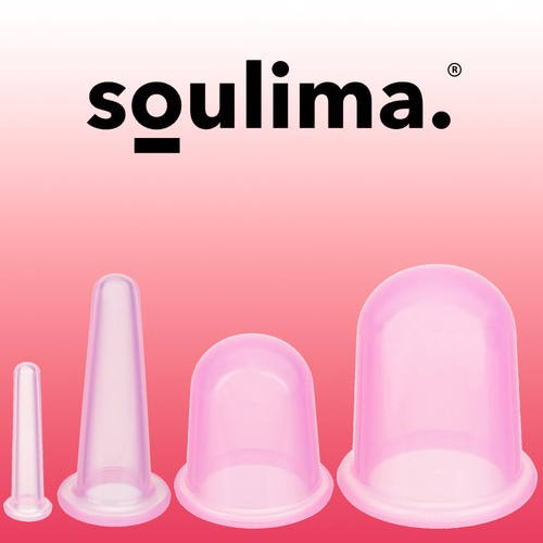 Universalūs silikoniniai puodeliai su masažuokliu - 4 dalių rinkinys