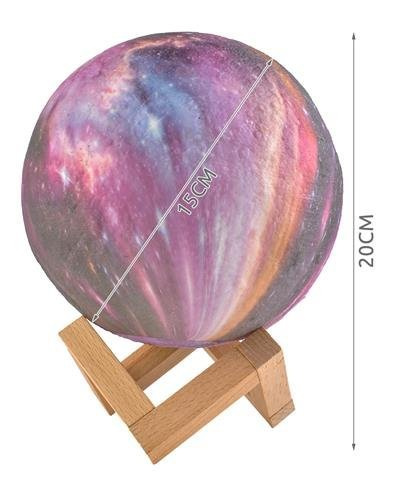 Spalvota lempa mėnulis 15cm, 16 spalvų