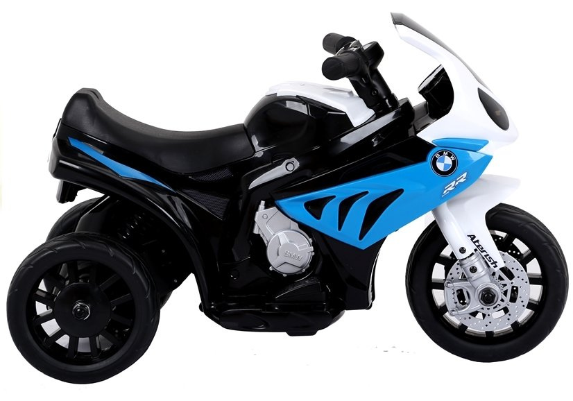 Vienvietis vaikiškas elektrinis motociklas bmw s1000rr, mėlynas