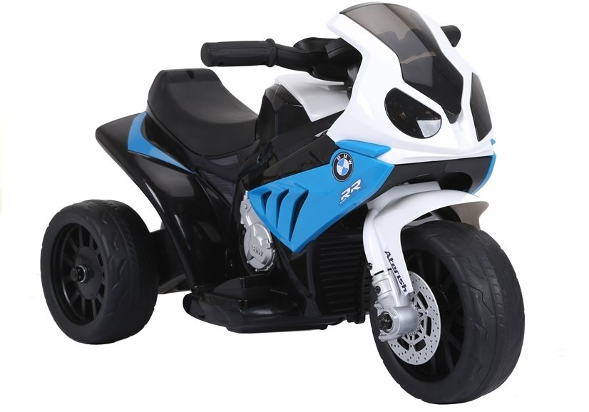 Vienvietis vaikiškas elektrinis motociklas bmw s1000rr, mėlynas