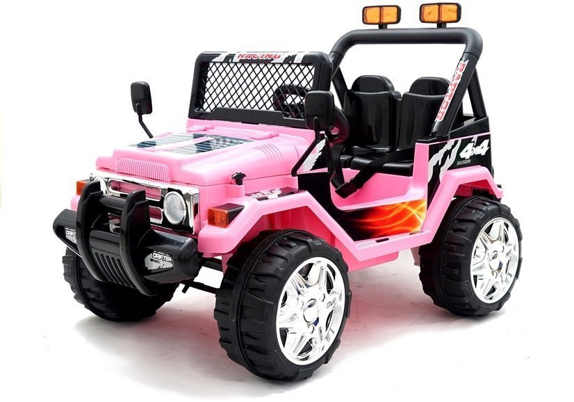 Elektromobilis vaikams jeep raptor s618, rožinis