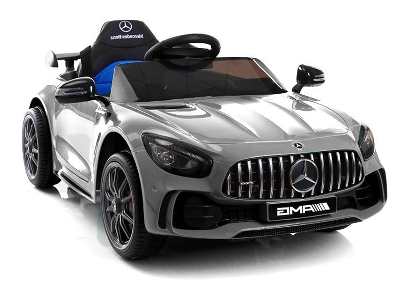 Vienvietis vaikiškas elektromobilis mercedes gtr, sidabrinis