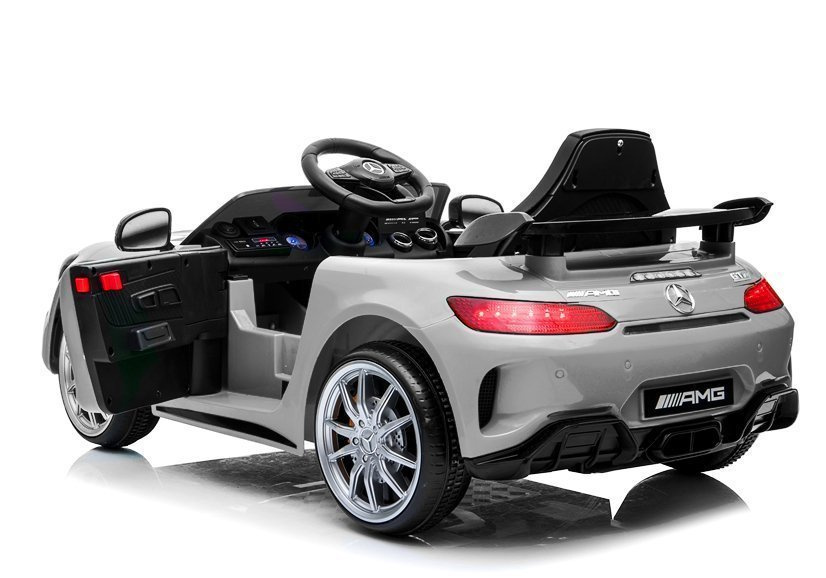 Vienvietis vaikiškas elektromobilis mercedes gtr, sidabrinis