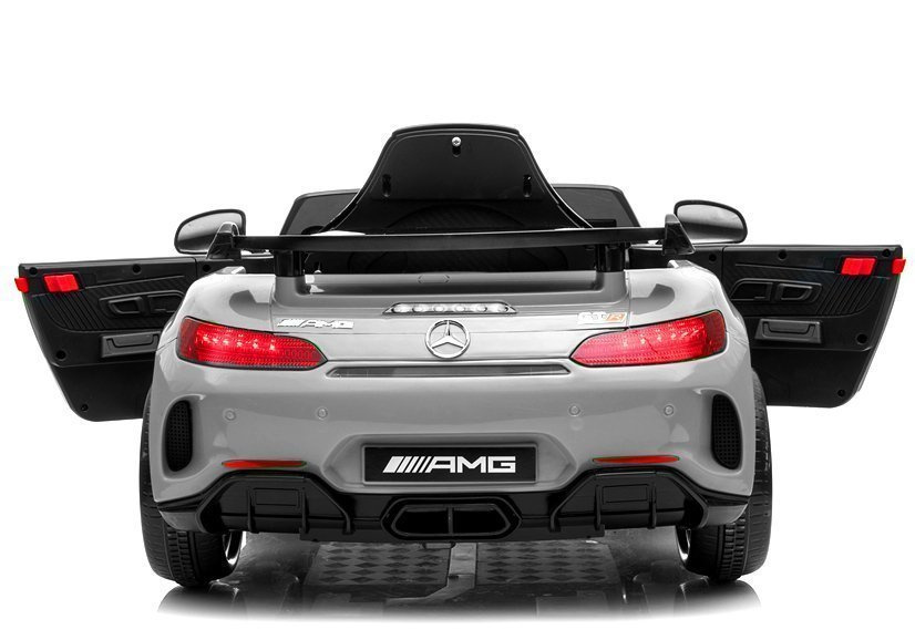 Vienvietis vaikiškas elektromobilis mercedes gtr, sidabrinis