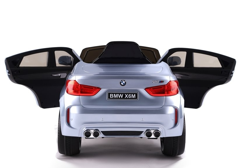 Vaikiškas vienvietis elektromobilis bmw x6 , sidabrinis