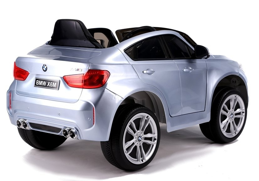 Vaikiškas vienvietis elektromobilis bmw x6 , sidabrinis