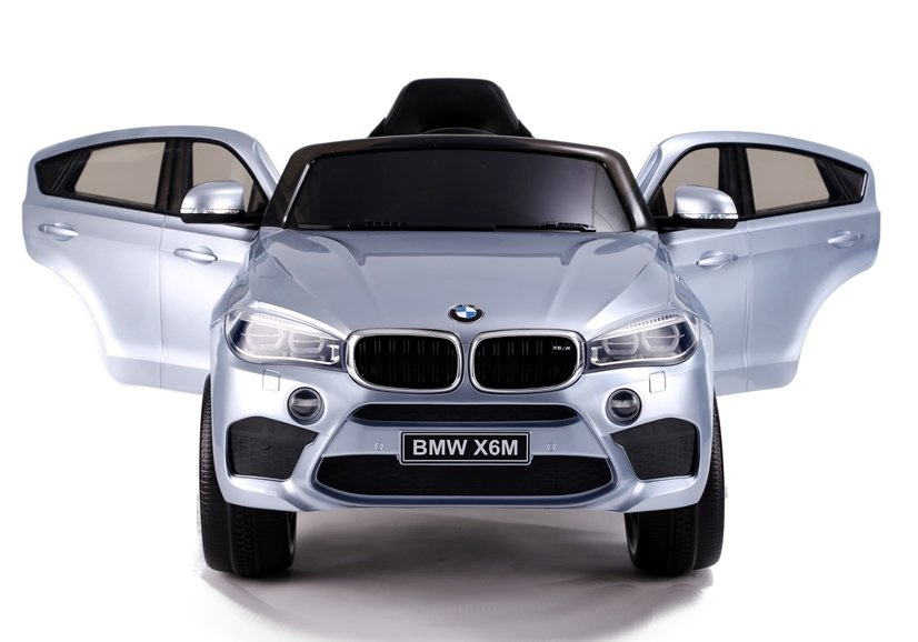 Vaikiškas vienvietis elektromobilis bmw x6 , sidabrinis