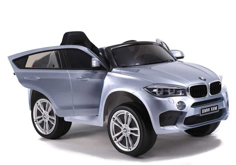 Vaikiškas vienvietis elektromobilis bmw x6 , sidabrinis