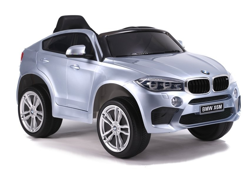 Vaikiškas vienvietis elektromobilis bmw x6 , sidabrinis