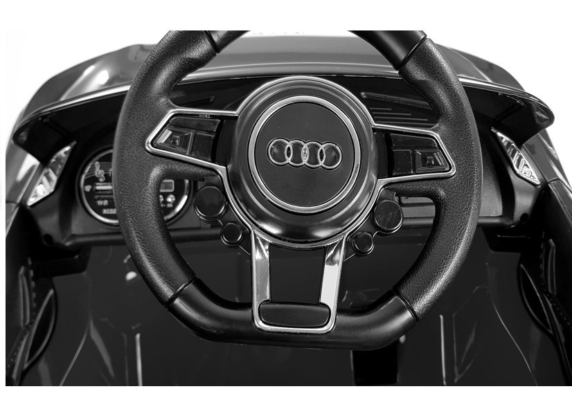 Audi R8 Spyde elektrinis sportinis automobilis balta spalva
