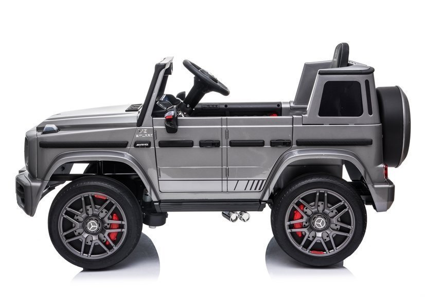 Vienvietis vaikiškas elektromobilis lean cars mercedes g63 amg, sidabrinis