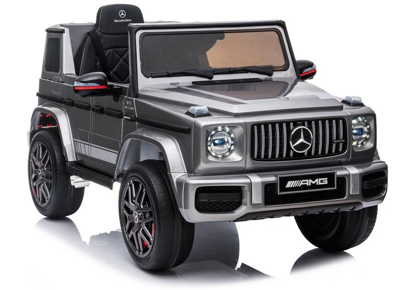 Vienvietis vaikiškas elektromobilis lean cars mercedes g63 amg, sidabrinis