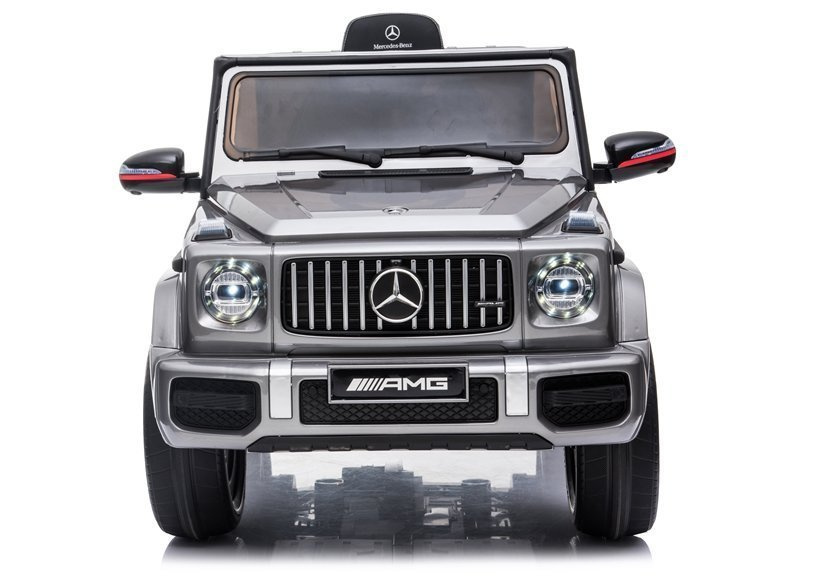 Vienvietis vaikiškas elektromobilis lean cars mercedes g63 amg, sidabrinis