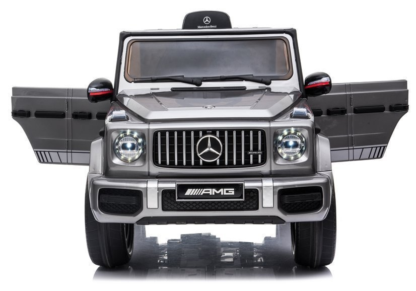 Vienvietis vaikiškas elektromobilis lean cars mercedes g63 amg, sidabrinis