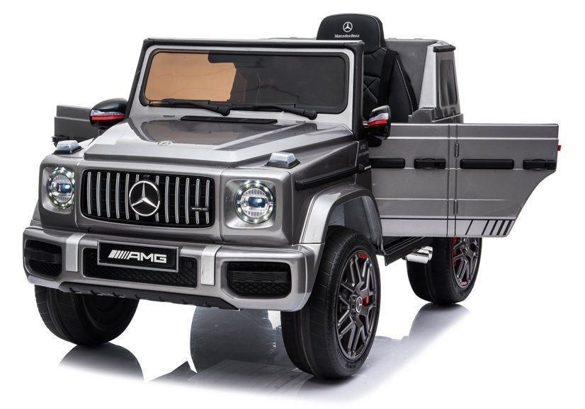 Vienvietis vaikiškas elektromobilis lean cars mercedes g63 amg, sidabrinis