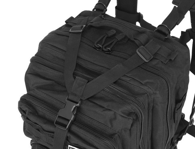 Karinio stiliaus xl kuprinė, 30 l, juoda