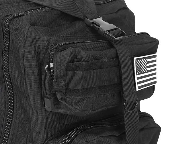 Karinio stiliaus xl kuprinė, 30 l, juoda