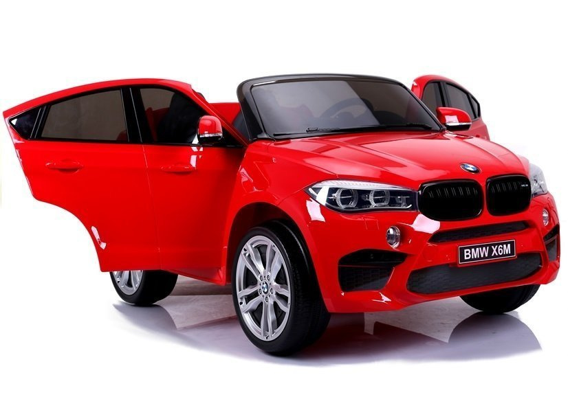 Elektrinis visureigis bmw x6m, šviesiai raudonas