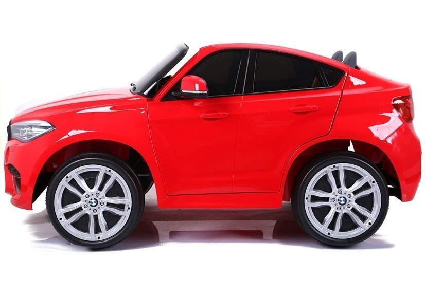 Elektrinis visureigis bmw x6m, šviesiai raudonas